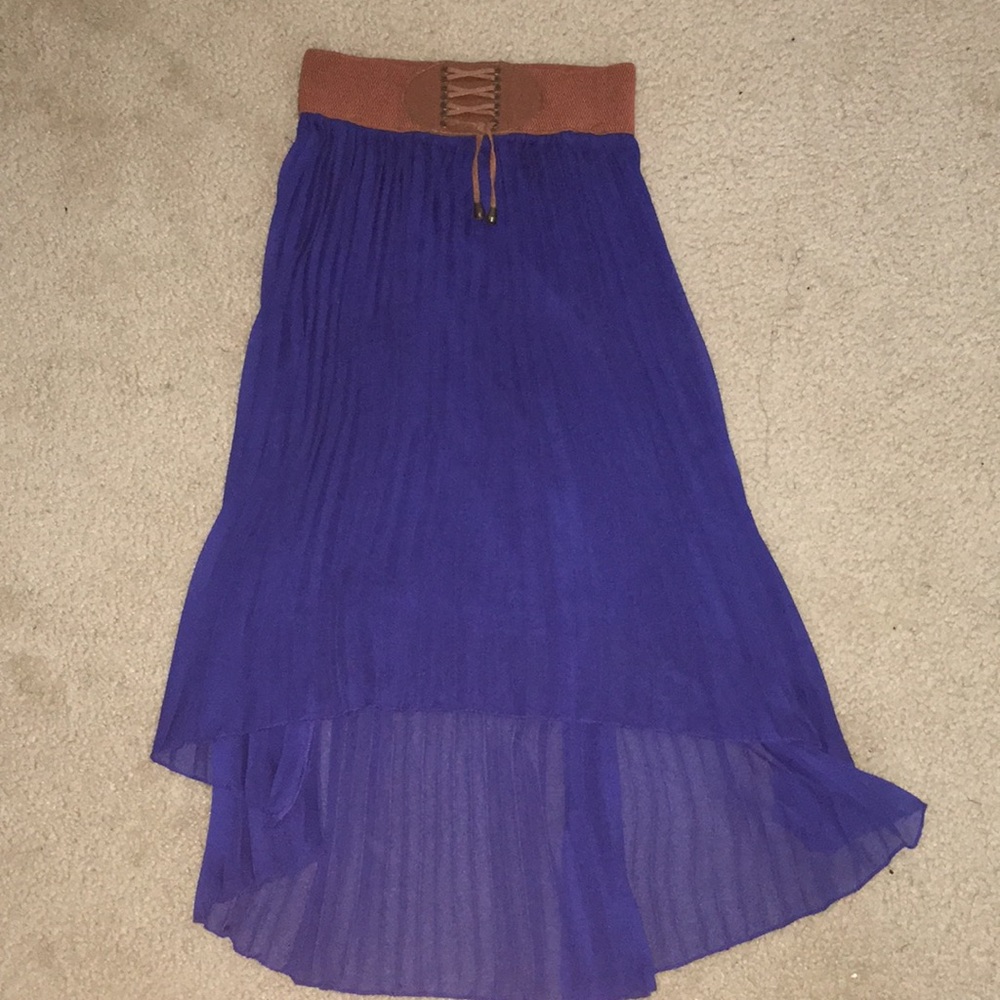 Blue high low skirt